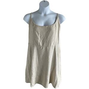 NWT Old Navy Cami Mini Dress Linen Blend Tan XXL Beachy Coastal